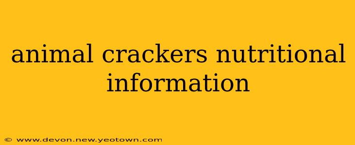 animal crackers nutritional information