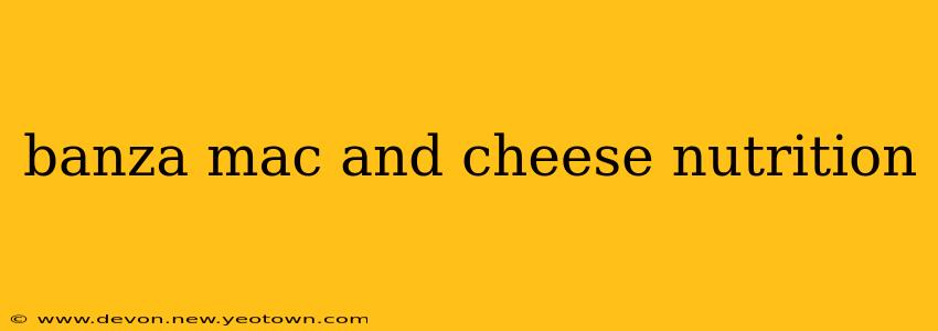 banza mac and cheese nutrition