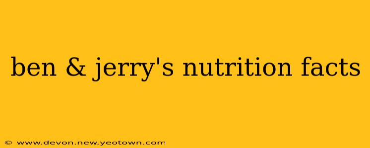 ben & jerry's nutrition facts