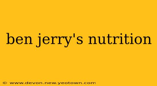 ben jerry's nutrition