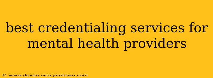 best credentialing services for mental health providers