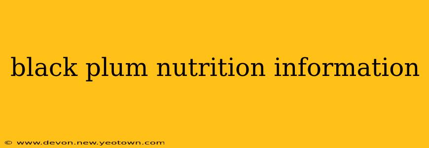 black plum nutrition information
