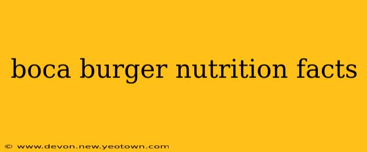 boca burger nutrition facts
