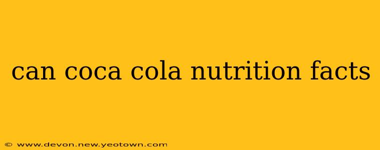 can coca cola nutrition facts