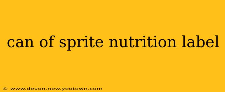 can of sprite nutrition label