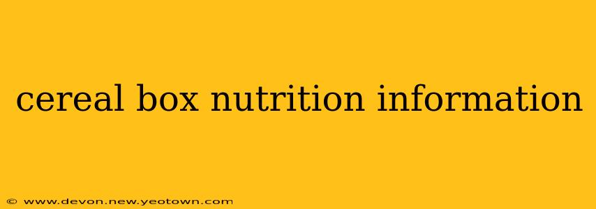 cereal box nutrition information