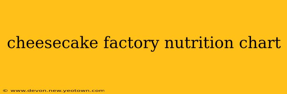 cheesecake factory nutrition chart
