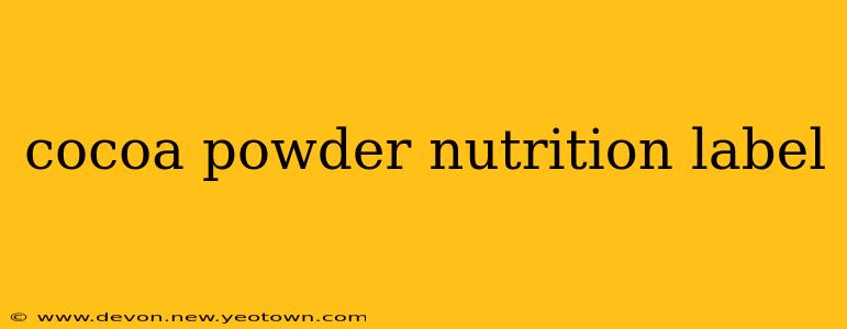 cocoa powder nutrition label