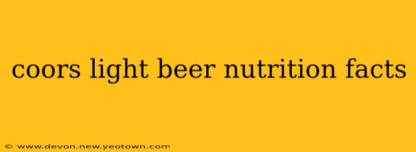 coors light beer nutrition facts