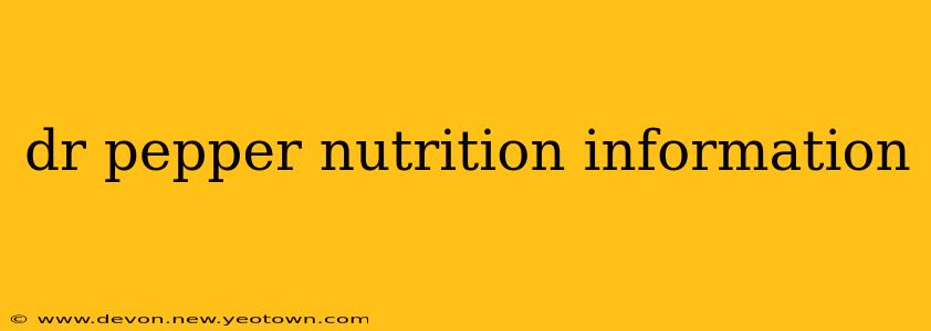 dr pepper nutrition information