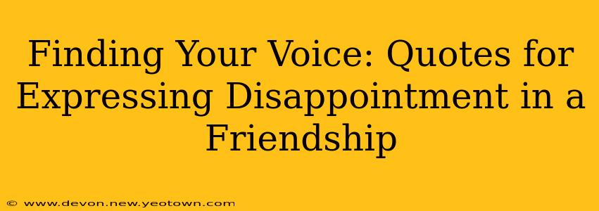 Finding Your Voice: Quotes for Expressing Disappointment in a Friendship