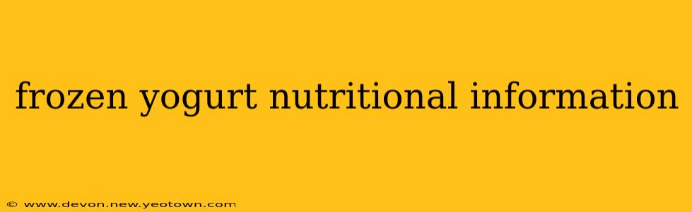 frozen yogurt nutritional information