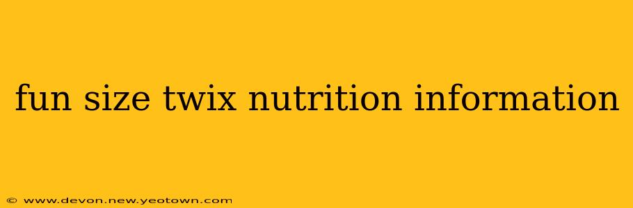 fun size twix nutrition information
