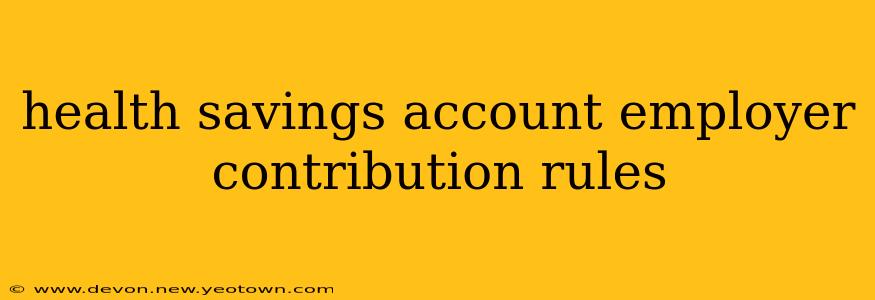 health savings account employer contribution rules