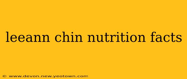 leeann chin nutrition facts