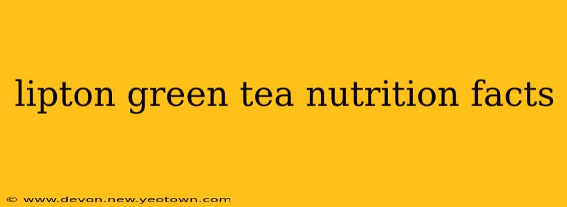 lipton green tea nutrition facts
