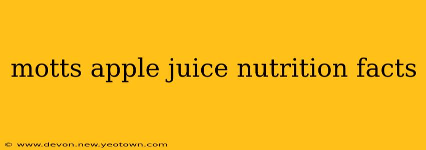 motts apple juice nutrition facts