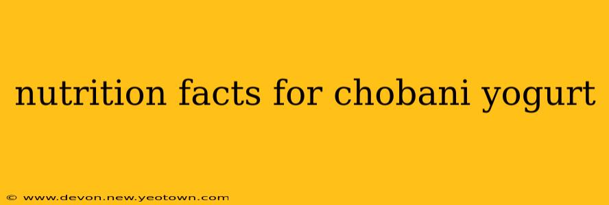 nutrition facts for chobani yogurt