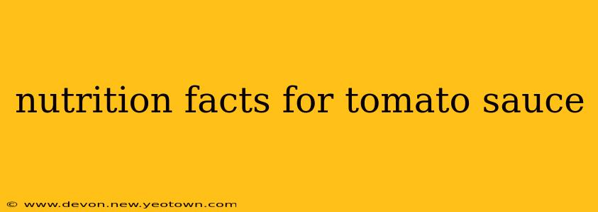 nutrition facts for tomato sauce