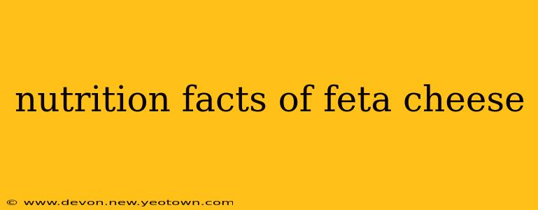 nutrition facts of feta cheese