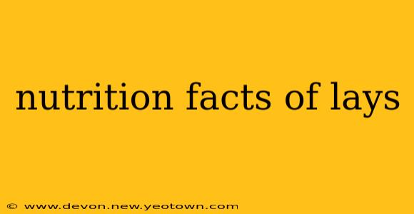 nutrition facts of lays