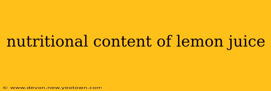 nutritional content of lemon juice