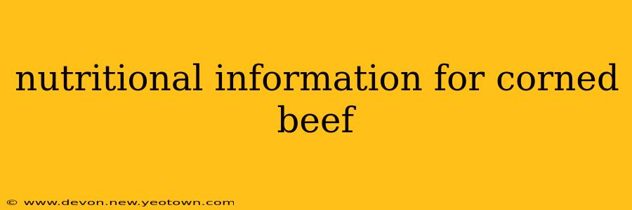 nutritional information for corned beef