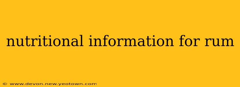 nutritional information for rum