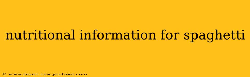 nutritional information for spaghetti