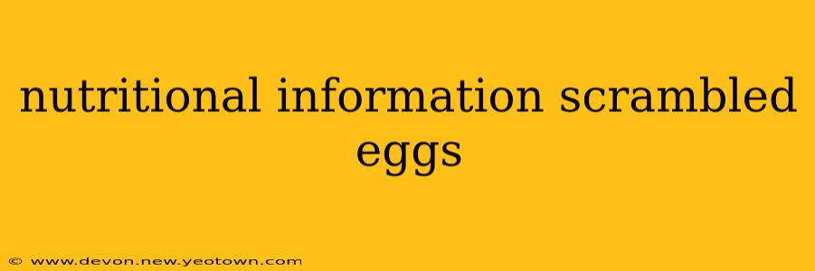 nutritional information scrambled eggs