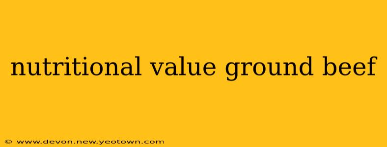 nutritional value ground beef