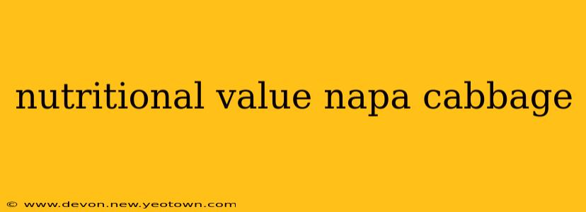 nutritional value napa cabbage