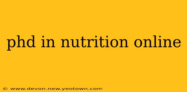 phd in nutrition online