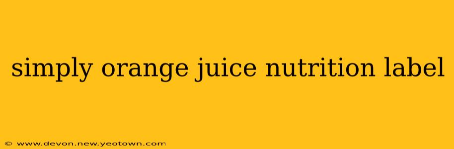simply orange juice nutrition label