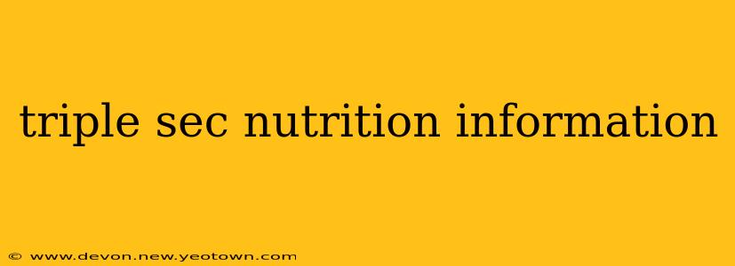triple sec nutrition information