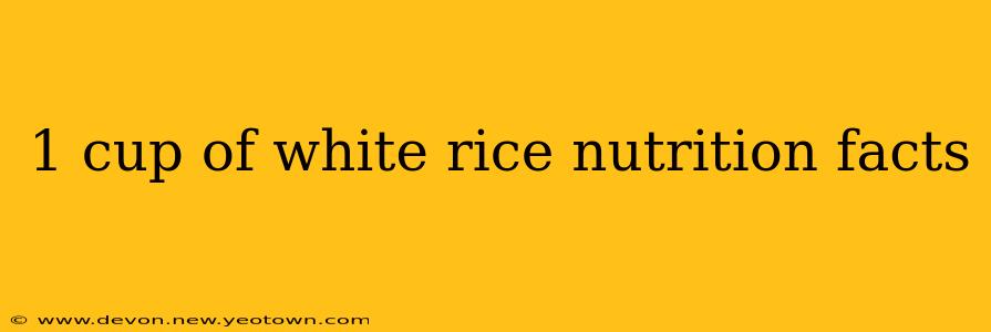 1 cup of white rice nutrition facts