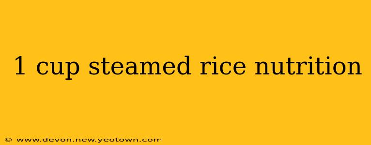 1 cup steamed rice nutrition