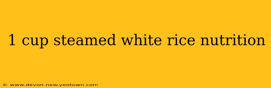 1 cup steamed white rice nutrition