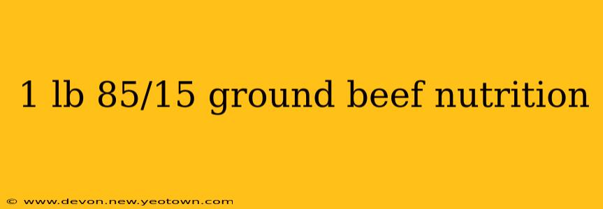 1 lb 85/15 ground beef nutrition