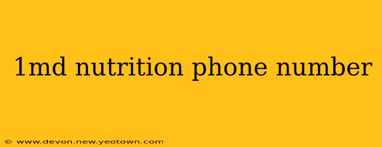 1md nutrition phone number
