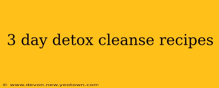 3 day detox cleanse recipes