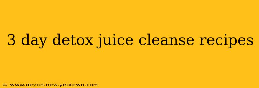 3 day detox juice cleanse recipes