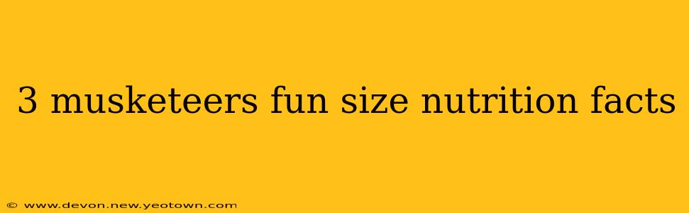 3 musketeers fun size nutrition facts