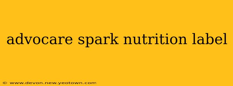 advocare spark nutrition label