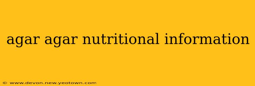 agar agar nutritional information