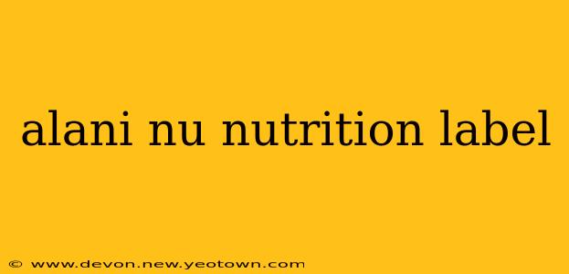 alani nu nutrition label