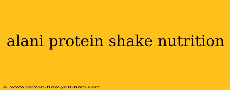 alani protein shake nutrition