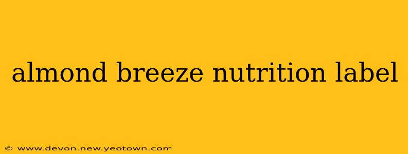 almond breeze nutrition label
