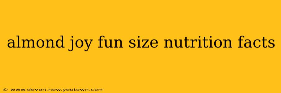 almond joy fun size nutrition facts