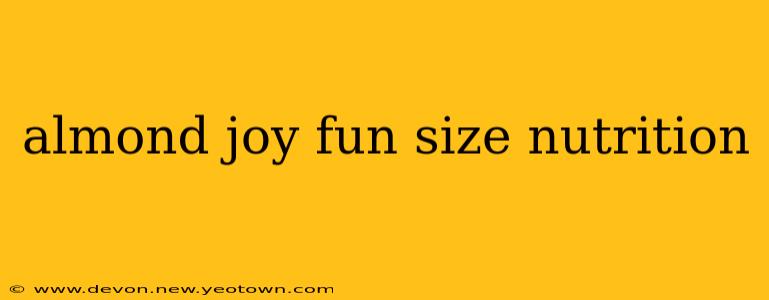 almond joy fun size nutrition
